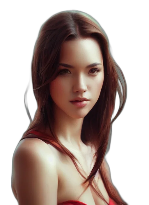 face, dress, hair, jewelry transparent PNG cut-out
