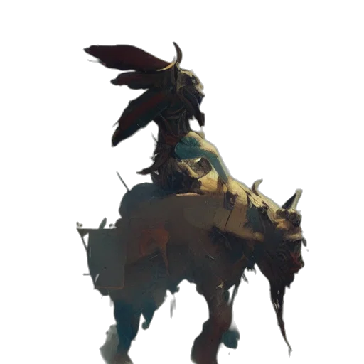 dragon, creature, animal, staff transparent PNG cut-out