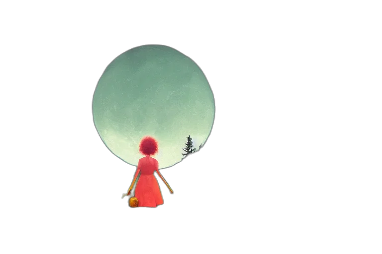 umbrella, dress, creature, concept art transparent PNG cut-out