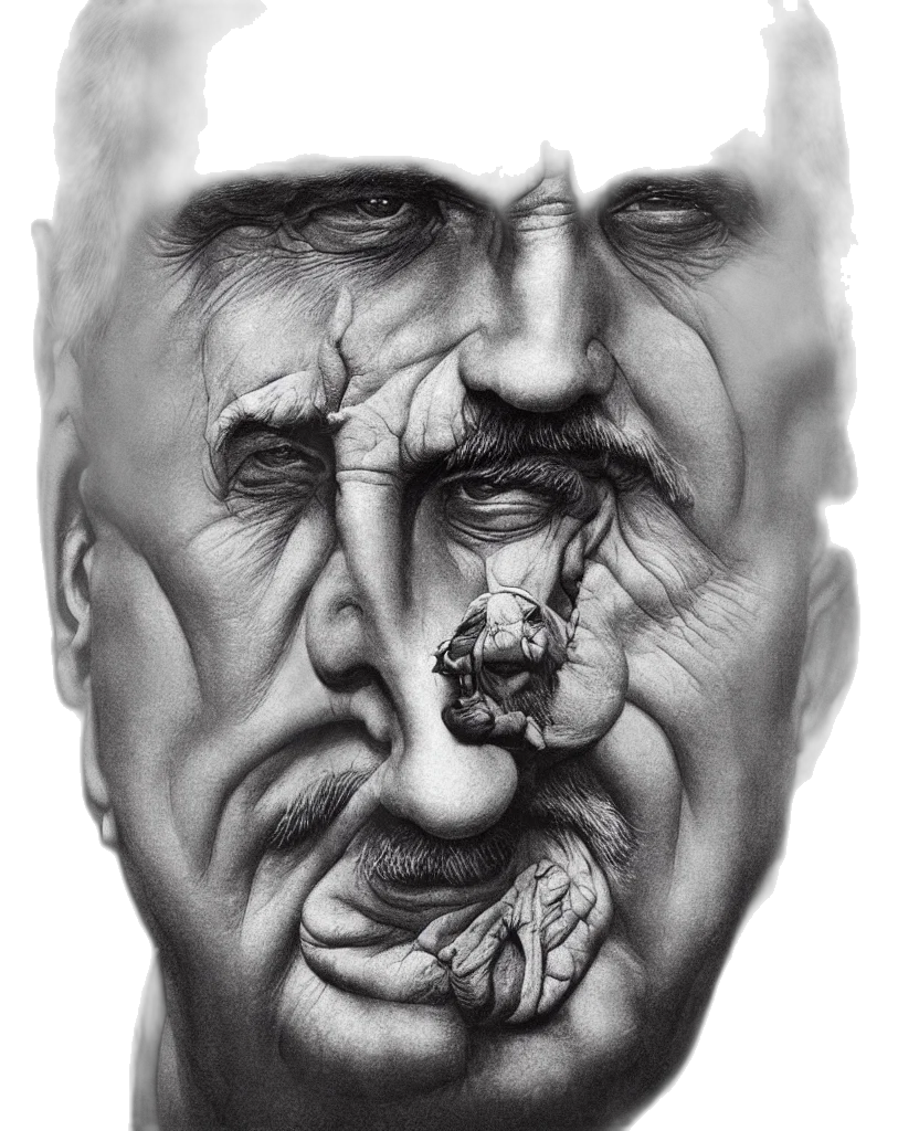 face, mask, creature, photorealistic transparent PNG cut-out