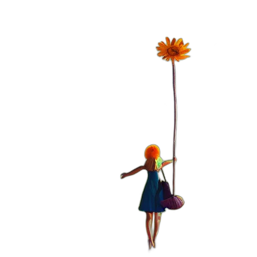 flower, umbrella, staff, dress transparent PNG cut-out