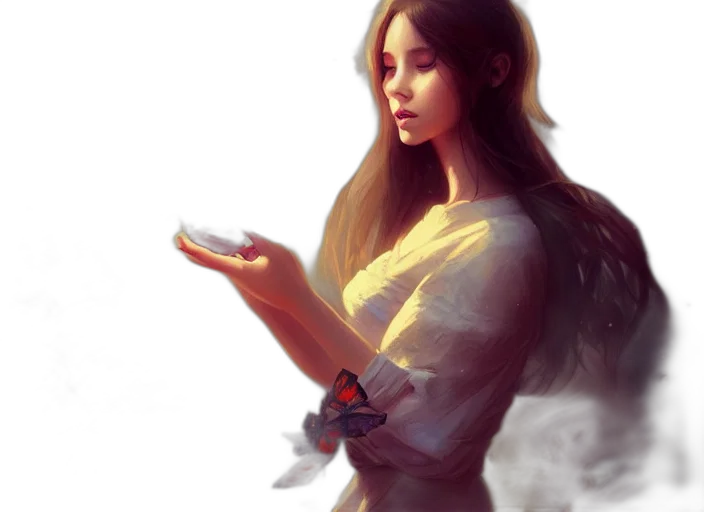 dress, dragon, jewelry, staff transparent PNG cut-out