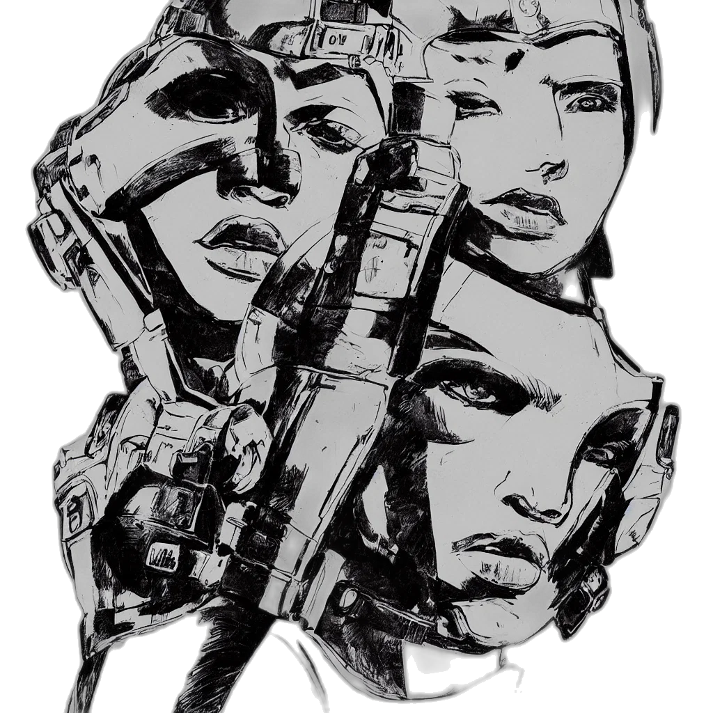 face, mask, robot, jacket transparent PNG cut-out