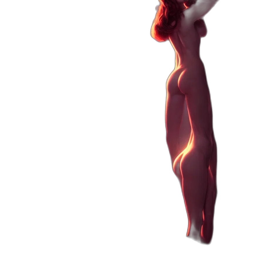 dress, staff, creature, hair transparent PNG cut-out