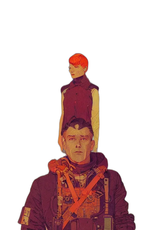 jacket, staff, crown, face transparent PNG cut-out