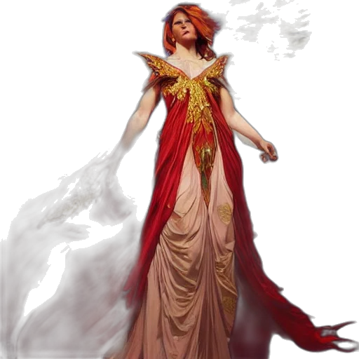 dress, staff, fantasy art, concept art transparent PNG cut-out