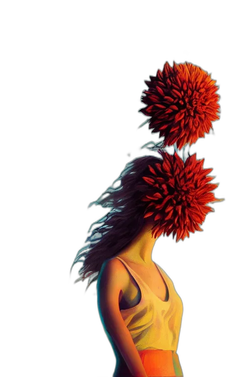 hair, flower, staff, crown transparent PNG cut-out