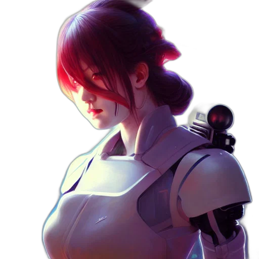 robot, weapon, staff, face transparent PNG cut-out