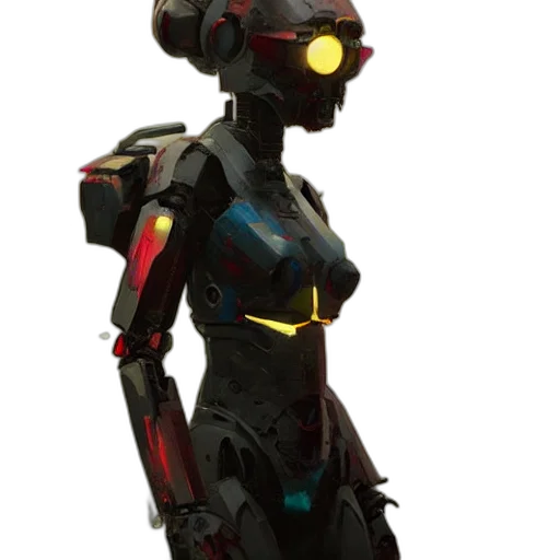 robot, weapon, concept art, cyberpunk transparent PNG cut-out