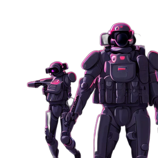 robot, weapon, jacket, concept art transparent PNG cut-out