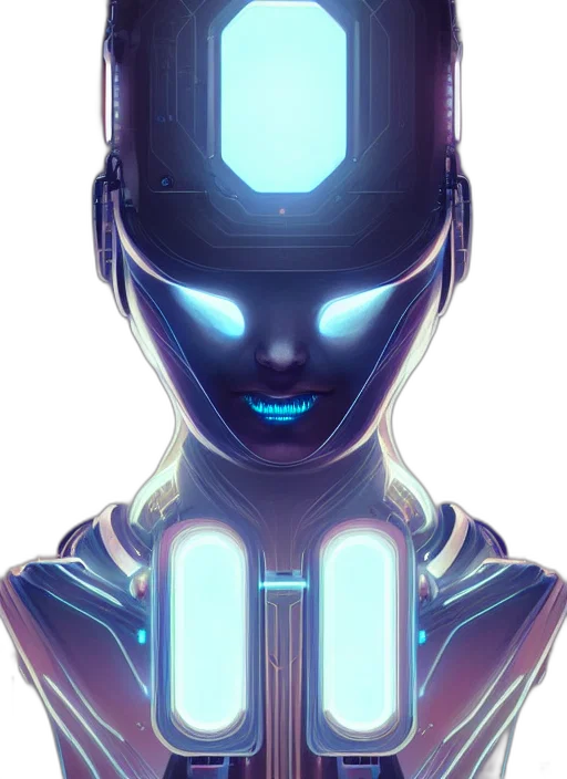 robot, face, cyberpunk, concept art transparent PNG cut-out
