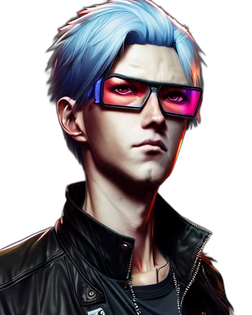 jacket, cyberpunk, fantasy art, anime transparent PNG cut-out