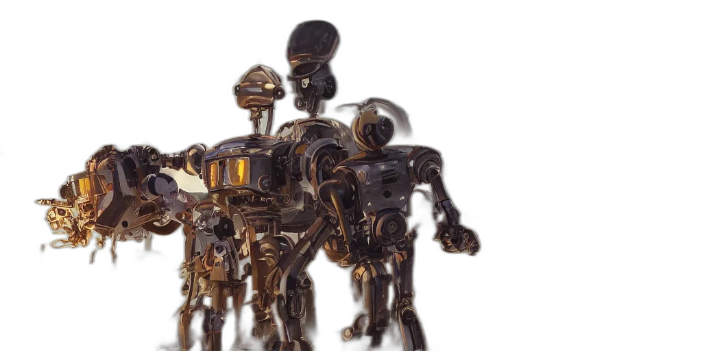 robot, 3d render, concept art, dreamscape transparent PNG cut-out