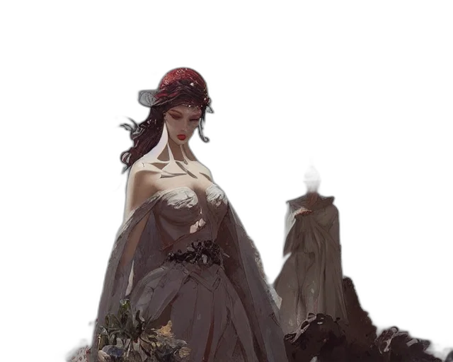 dress, crown, concept art, fantasy art transparent PNG cut-out