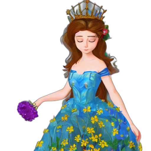 crown, dress, fantasy art, pixel art transparent PNG cut-out