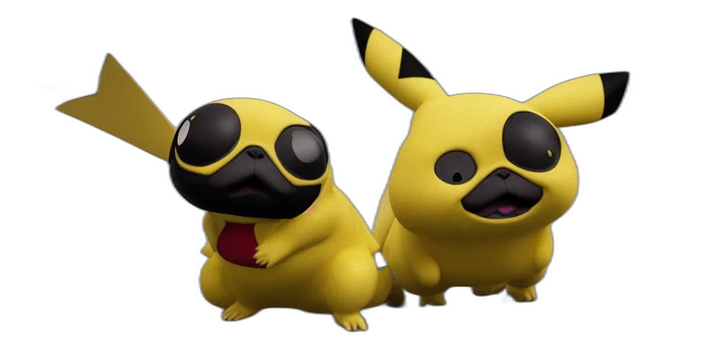 3d render, concept art, pikachu, looks transparent PNG cut-out