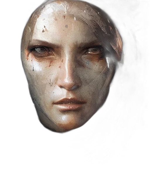 face, mask, concept art, photorealistic transparent PNG cut-out