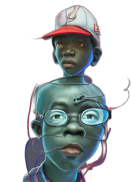 face, mask, concept art, 3d render transparent PNG cut-out