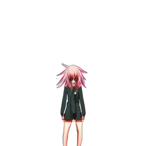 dress, jacket, creature, staff transparent PNG cut-out