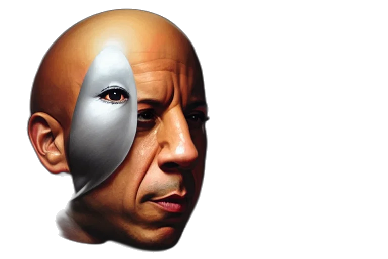 mask, face, robot, photorealistic transparent PNG cut-out