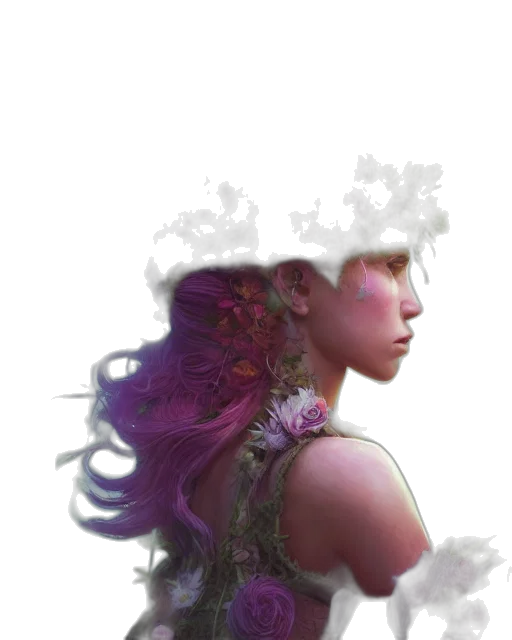 crown, dress, face, hair transparent PNG cut-out