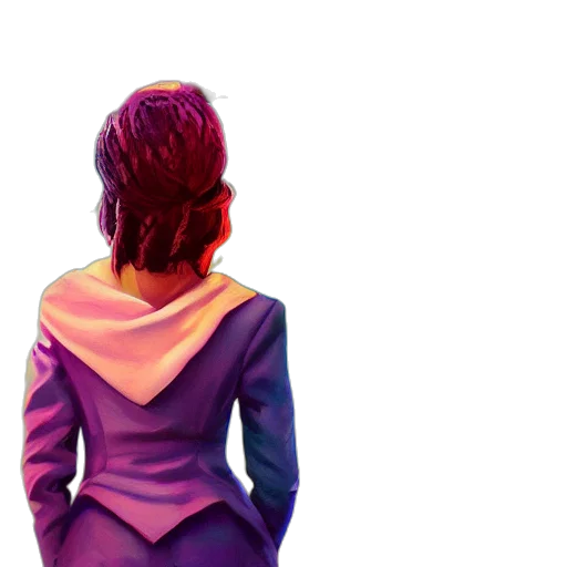 dress, jacket, crown, hair transparent PNG cut-out