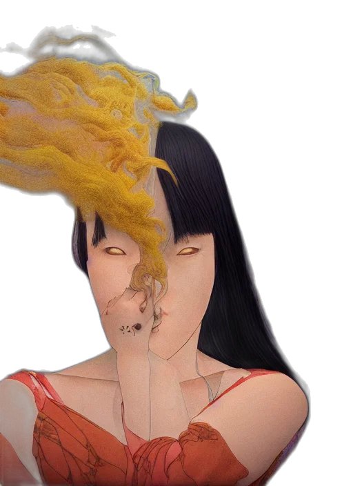 hair, mask, creature, face transparent PNG cut-out