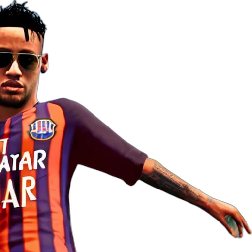 photorealistic, 3d render, screenshot, neymar transparent PNG cut-out