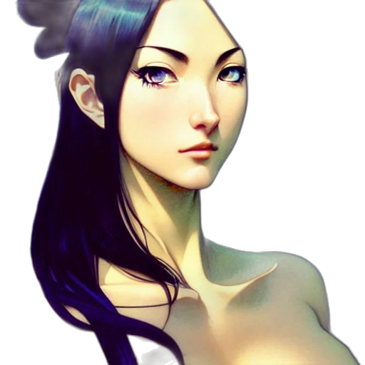 face, staff, dress, fantasy art transparent PNG cut-out