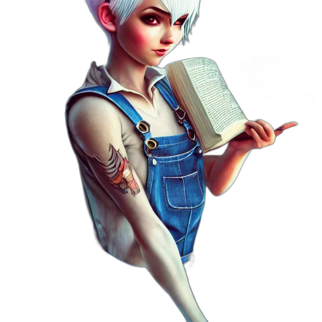 robot, dress, staff, fantasy art transparent PNG cut-out
