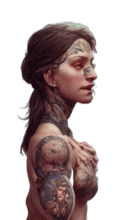 face, jewelry, concept art, cyberpunk transparent PNG cut-out