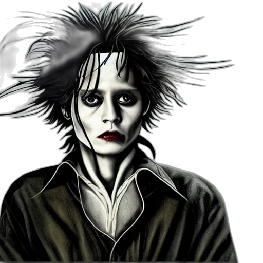 creature, jacket, face, hair transparent PNG cut-out