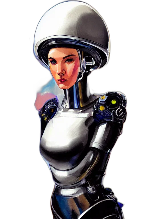 robot, concept art, cyberpunk, comic book art transparent PNG cut-out