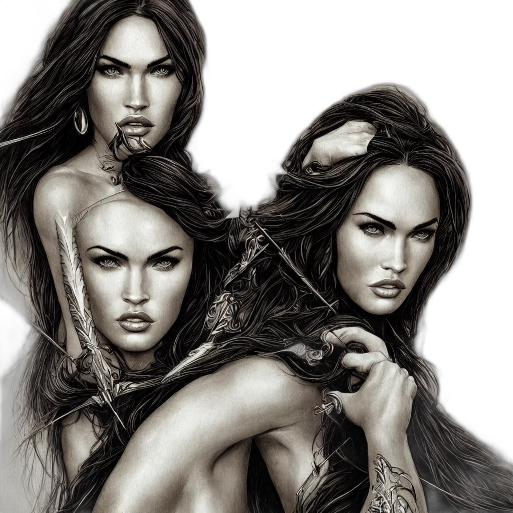 hair, fantasy art, comic book art, photorealistic transparent PNG cut-out