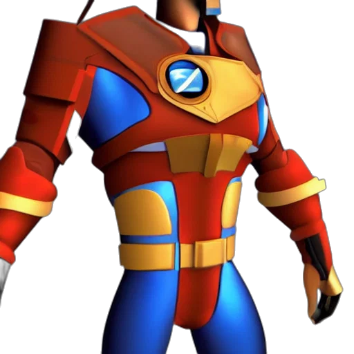 jacket, robot, staff, 3d render transparent PNG cut-out