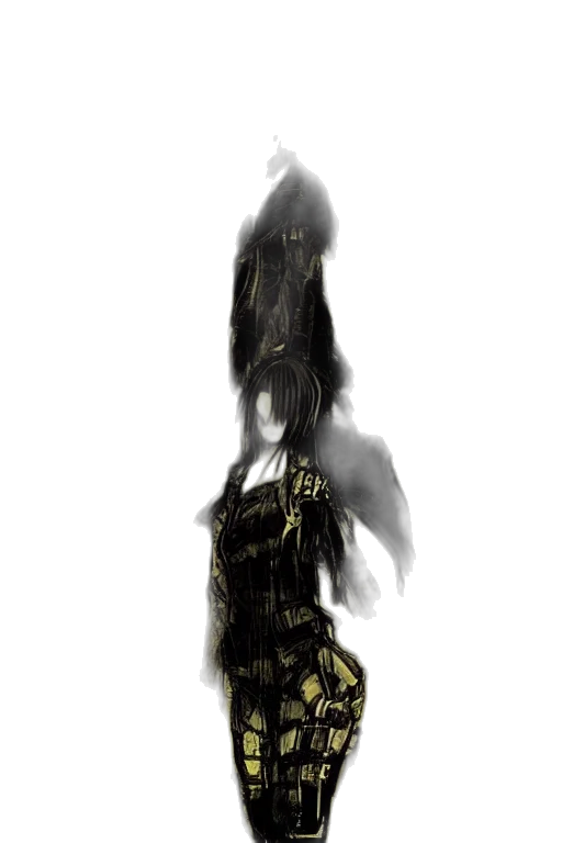 dress, mask, hair, creature transparent PNG cut-out