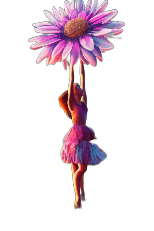flower, dress, staff, umbrella transparent PNG cut-out