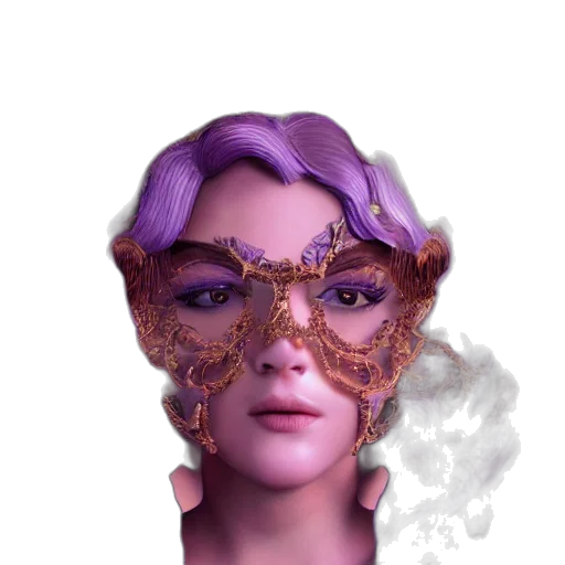 mask, face, crown, jewelry transparent PNG cut-out
