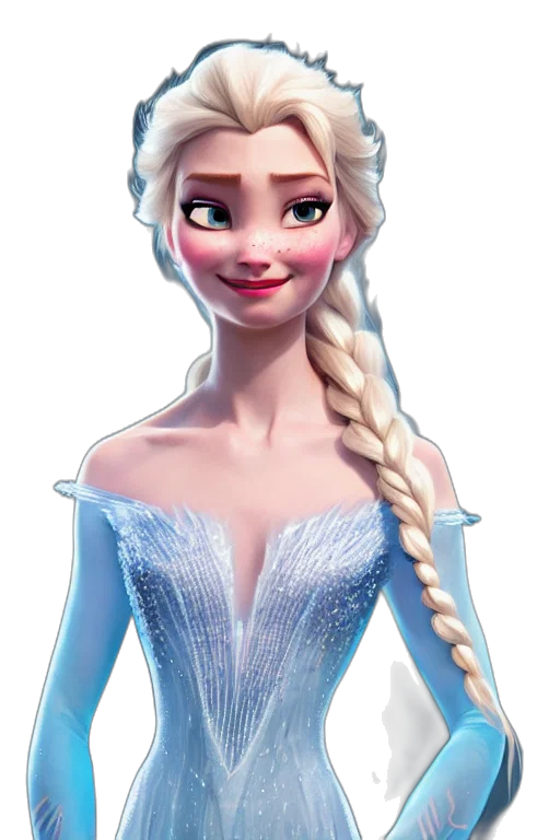 dress, face, crown, 3d render transparent PNG cut-out