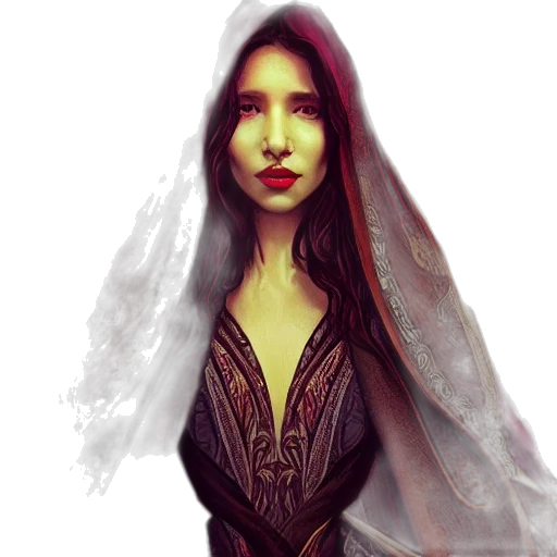 dress, face, jewelry, fantasy art transparent PNG cut-out