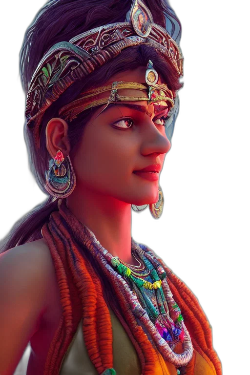 face, jewelry, staff, 3d render transparent PNG cut-out