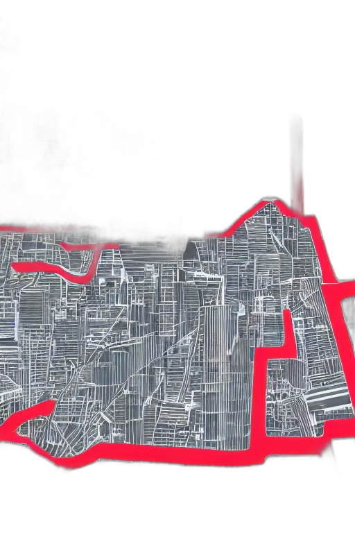 concept art, 3d render, city street, fog transparent PNG cut-out