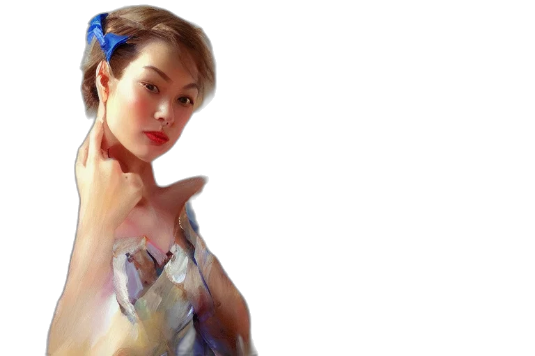 dress, oil painting, photorealistic, fantasy art transparent PNG cut-out