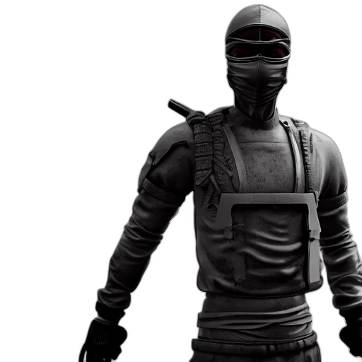 jacket, weapon, mask, concept art transparent PNG cut-out
