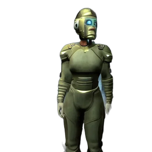 robot, staff, concept art, 3d render transparent PNG cut-out