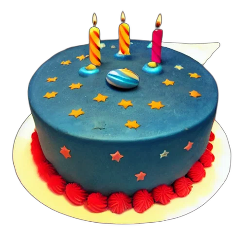 3d render, blue, birthday, cake transparent PNG cut-out