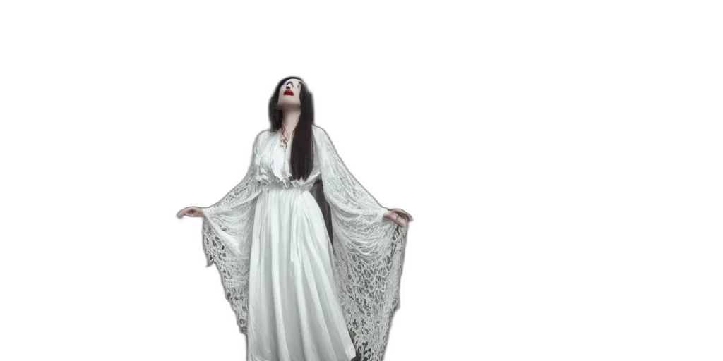dress, vampire, woman, white transparent PNG cut-out