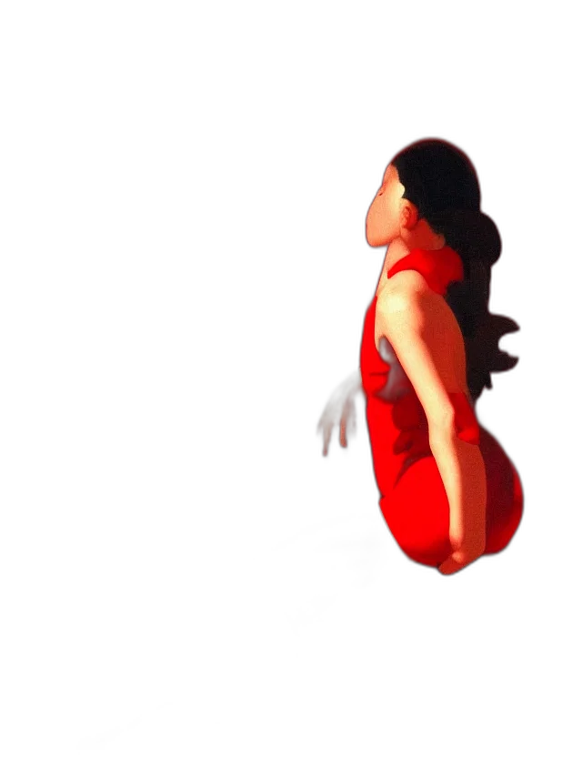 dress, creature, face, 3d render transparent PNG cut-out