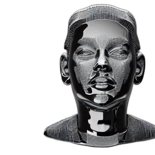mask, face, robot, 3d render transparent PNG cut-out
