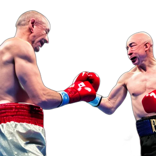 photorealistic, boxing, match, between transparent PNG cut-out